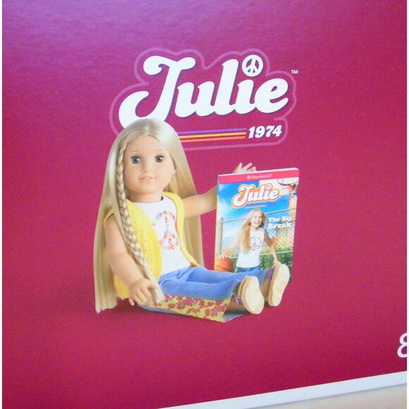 American Girl DOLL JULIE BEFOREVER 1974 + MEET OUTFIT Blonde Brown Eyes Book BOX - Picture 10 of 12